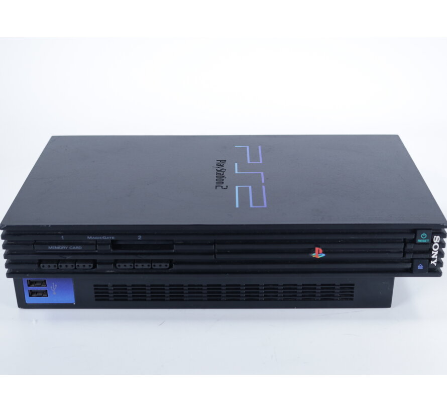 PlayStation 2 - Console [Zwart][Licht Beschadigd] - Blauwe controller