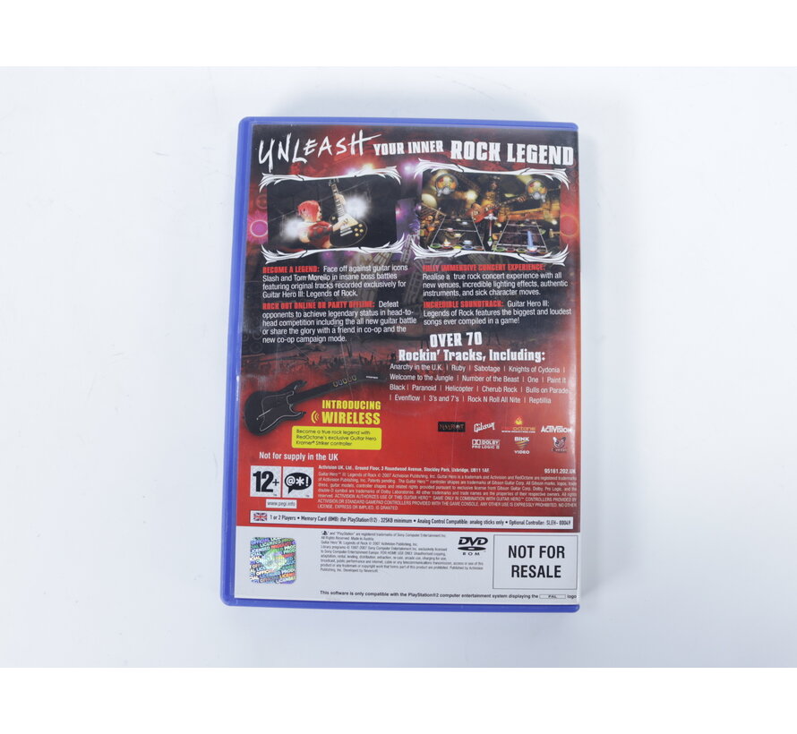 Playstation 2 - Guitar Hero III Legends of Rock