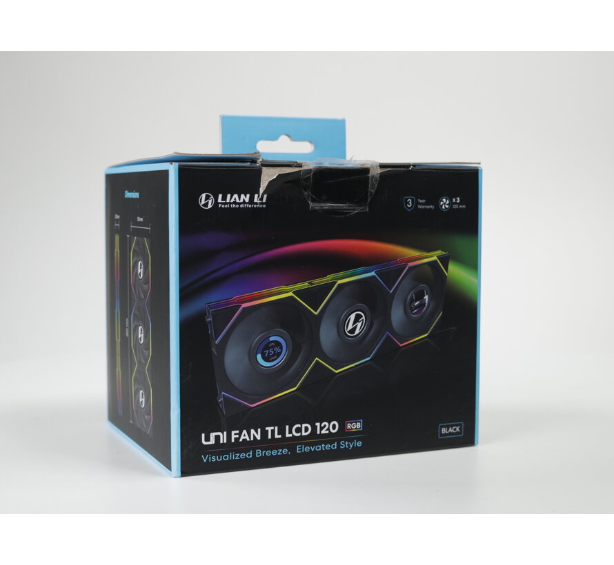 UNI FAN TL LCD Series 120mm 3-Pack Black