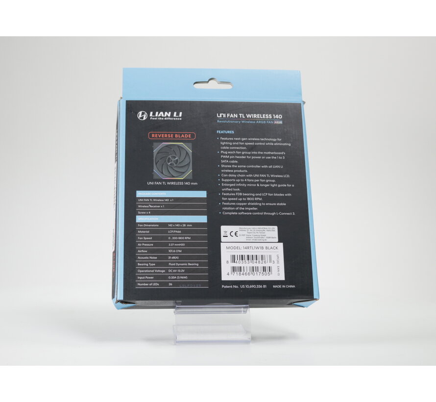 UNI FAN TL Wireless Reverse Blade 140mm Black