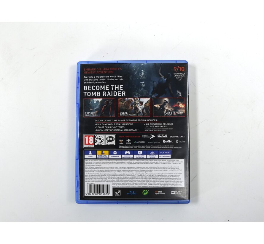 Playstation 4 - Shadow Of The Tomb Raider (No Manual)