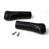 Gazelle Handgriff-Set Hybrid schwarz mit silberner Biese.