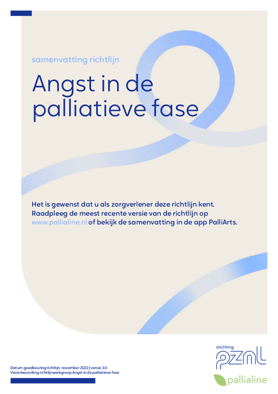 Angst in de palliatieve fase - samenvatting richtlijn