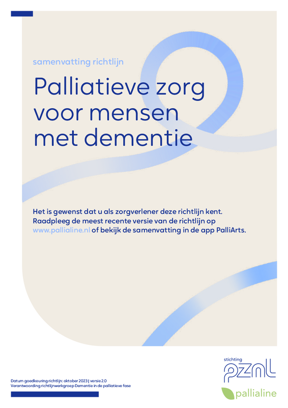Dementie (palliatieve zorg voor mensen met) - samenvatting richtlijn