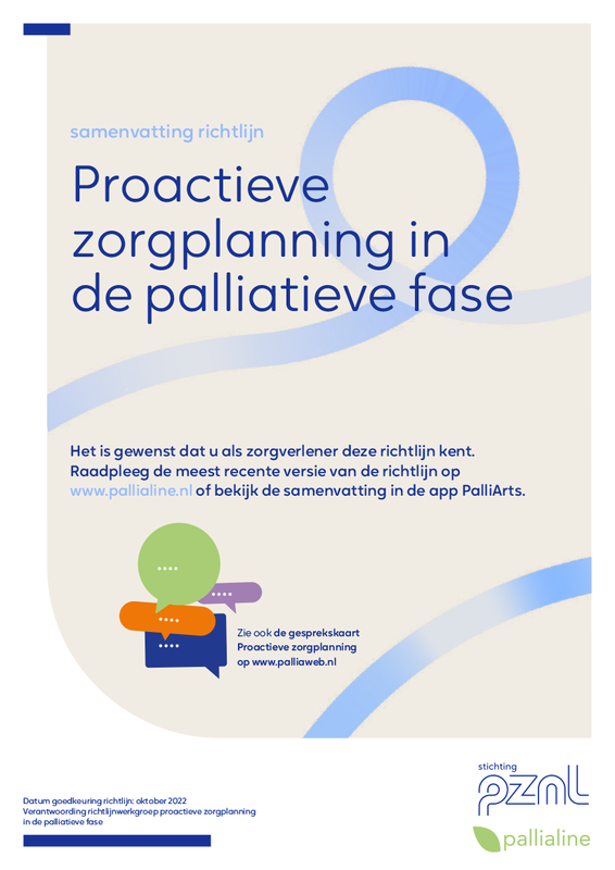 Proactieve zorgplanning in de  palliatieve fase - samenvatting richtlijn