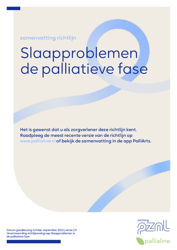 Slaapproblemen in de palliatieve fase - samenvatting richtlijn