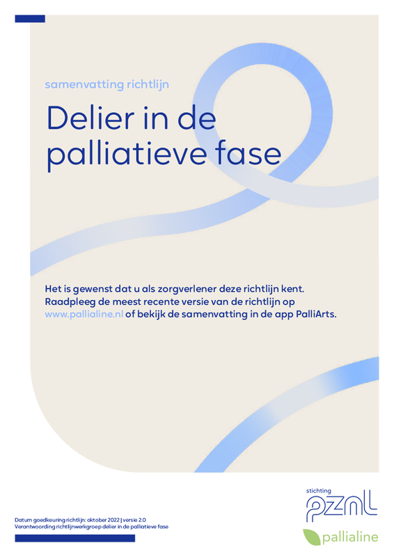 Delier in de palliatieve fase - samenvatting richtlijn