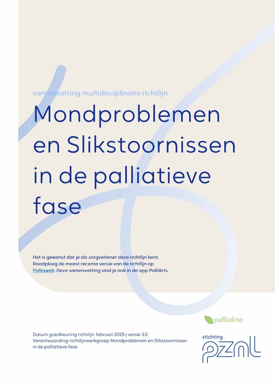 Mondproblemen en slikstoornissen in de palliatieve fase - samenvatting richtlijn