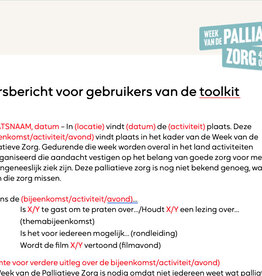 Persbericht Week van de Palliatieve Zorg