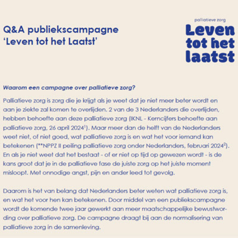 Q&A - Leven tot het laatst