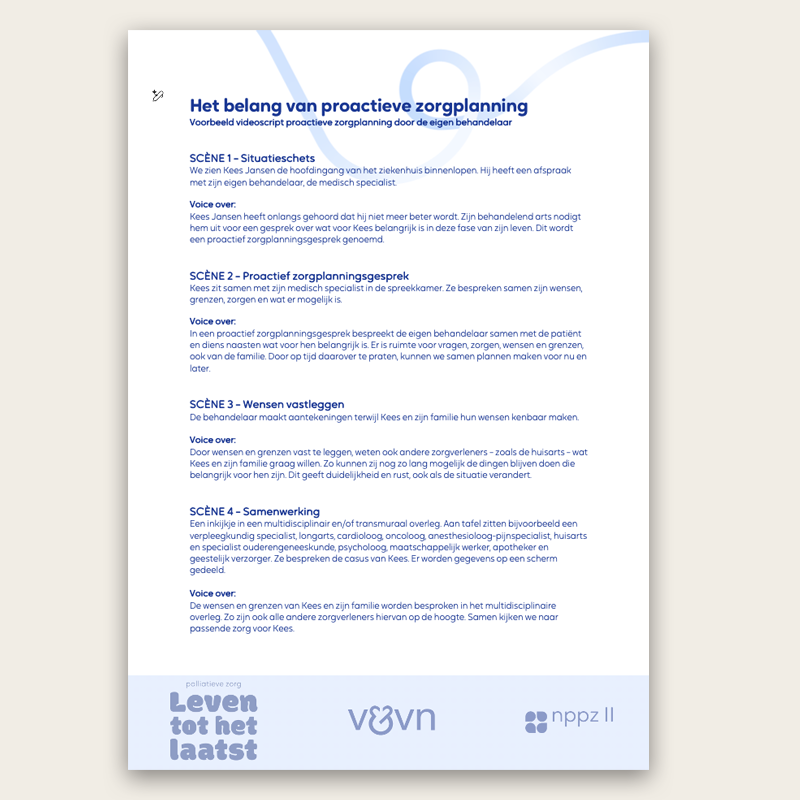 Videoscript PZP in ziekenhuis