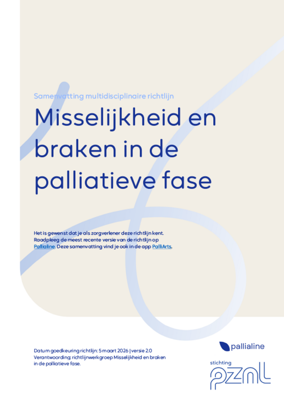 Misselijkheid en braken in de palliatieve fase - samenvatting richtlijn