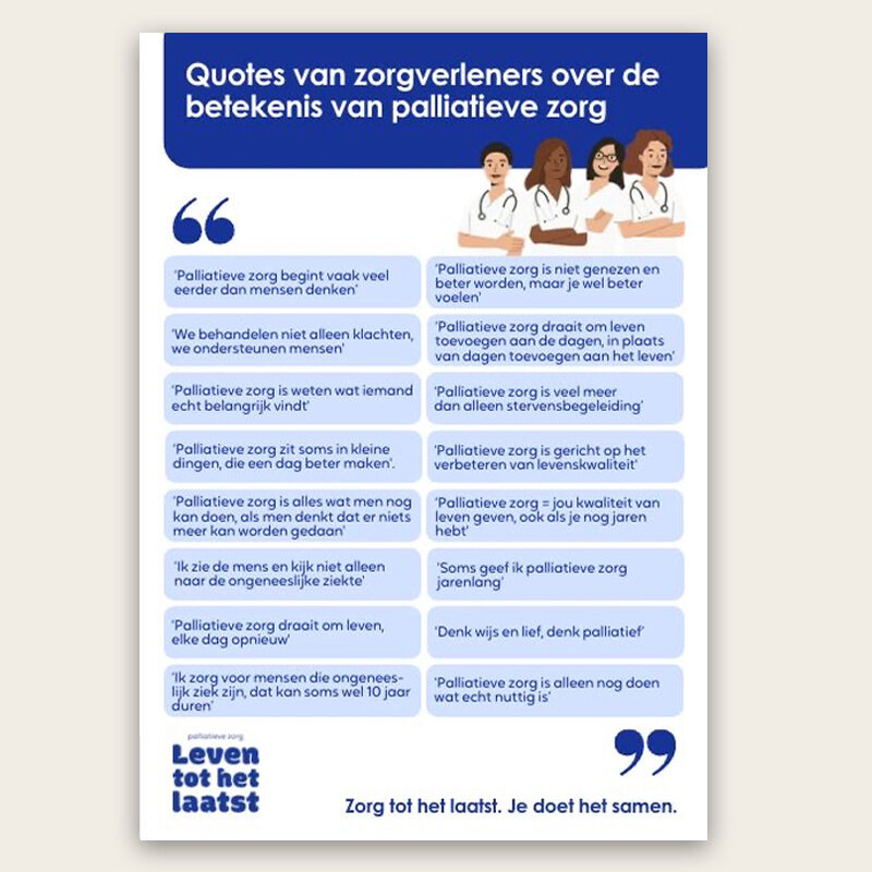 Quotes van zorgverleners over de betekenis van palliatieve zorg