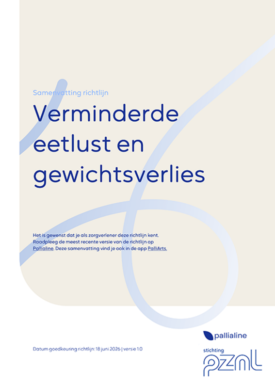 Verminderde eetlust en gewichtsverlies - samenvatting richtlijn