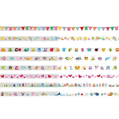 Roller met decoratietape (4 meter!) ( voorraad 11 stuks OP = OP)