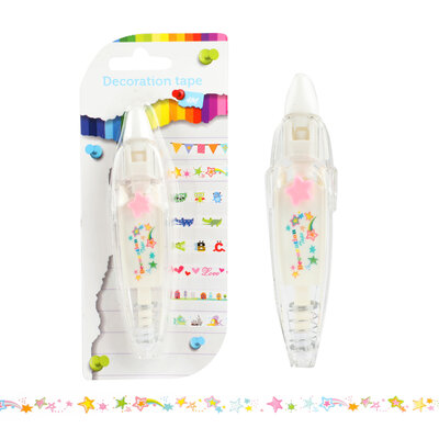 Roller met decoratietape (4 meter!) ( voorraad 11 stuks OP = OP)