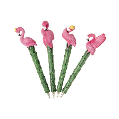Balpen flamingo ( voorraad 30 stuks OP = OP)
