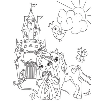 Inkleurtas Eenhoorn & Prinses