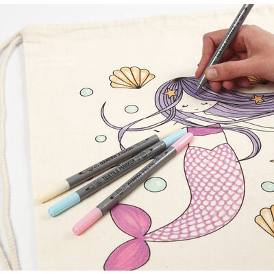 Textielstiften pasteltinten ( 6 stuks)