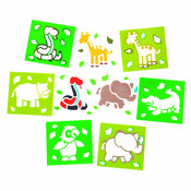 Sjablonen dieren, set á 6 stuks ( Voorraad 16 sets OP=OP)