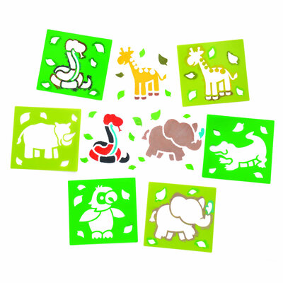 Sjablonen dieren, set á 6 stuks ( Voorraad 15 sets OP=OP)