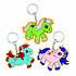 Sleutelhanger hout pretty pony, set á 6 stuks ( Voorraad 4 stuks OP=OP)