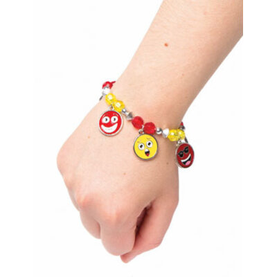 Armband set funny face, set á 3 stuks ( Voorraad 36 sets OP=OP)
