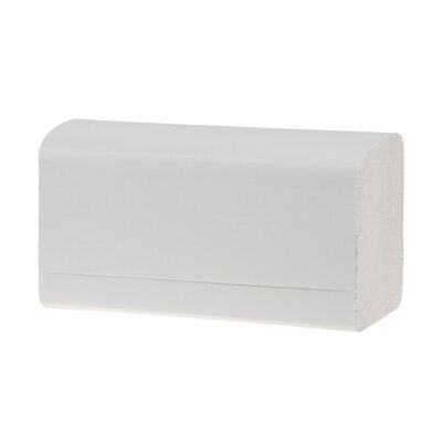 Primesource Handdoek z/z vouw wit 2- laags, 24 x 23cm - gevouwen: 24 x 11,5cm