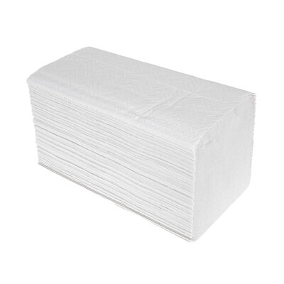 Primesource Handdoek z/z vouw wit 2- laags, 24 x 23cm - gevouwen: 24 x 11,5cm