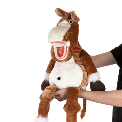 Poetspop (handpop) Paard ( afm. ca. 85 cm hoog)