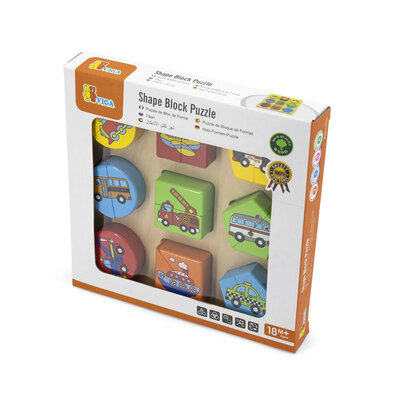Geometrische vormenspel voertuigen 24 mnd+