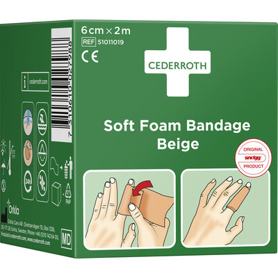Cederroth Soft Foam pleisterverband beige 6CM X 2M (voorheen Snogg)