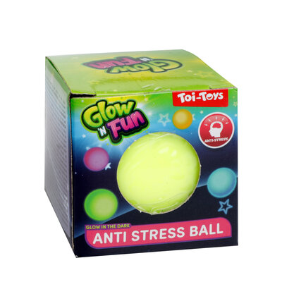 Glow in the dark anti stress bal 6 cm