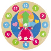 Houten Klokje met Print 14 cm ( voorraad 10 stuks OP = OP)