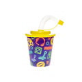 Drinkbeker 3D Games met rietje (  Voorraad 6 stuks )
