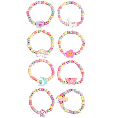 Houten armbandje pastel Nieuw!