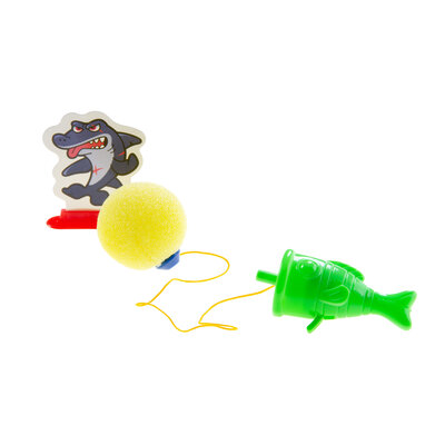 Visschieter met schietschijf haai