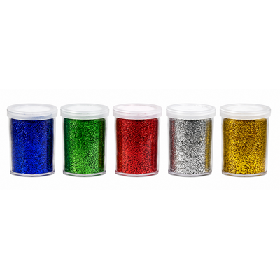 Glitter-shakers set á 5 stuks ( Voorraad 45 sets OP=OP)