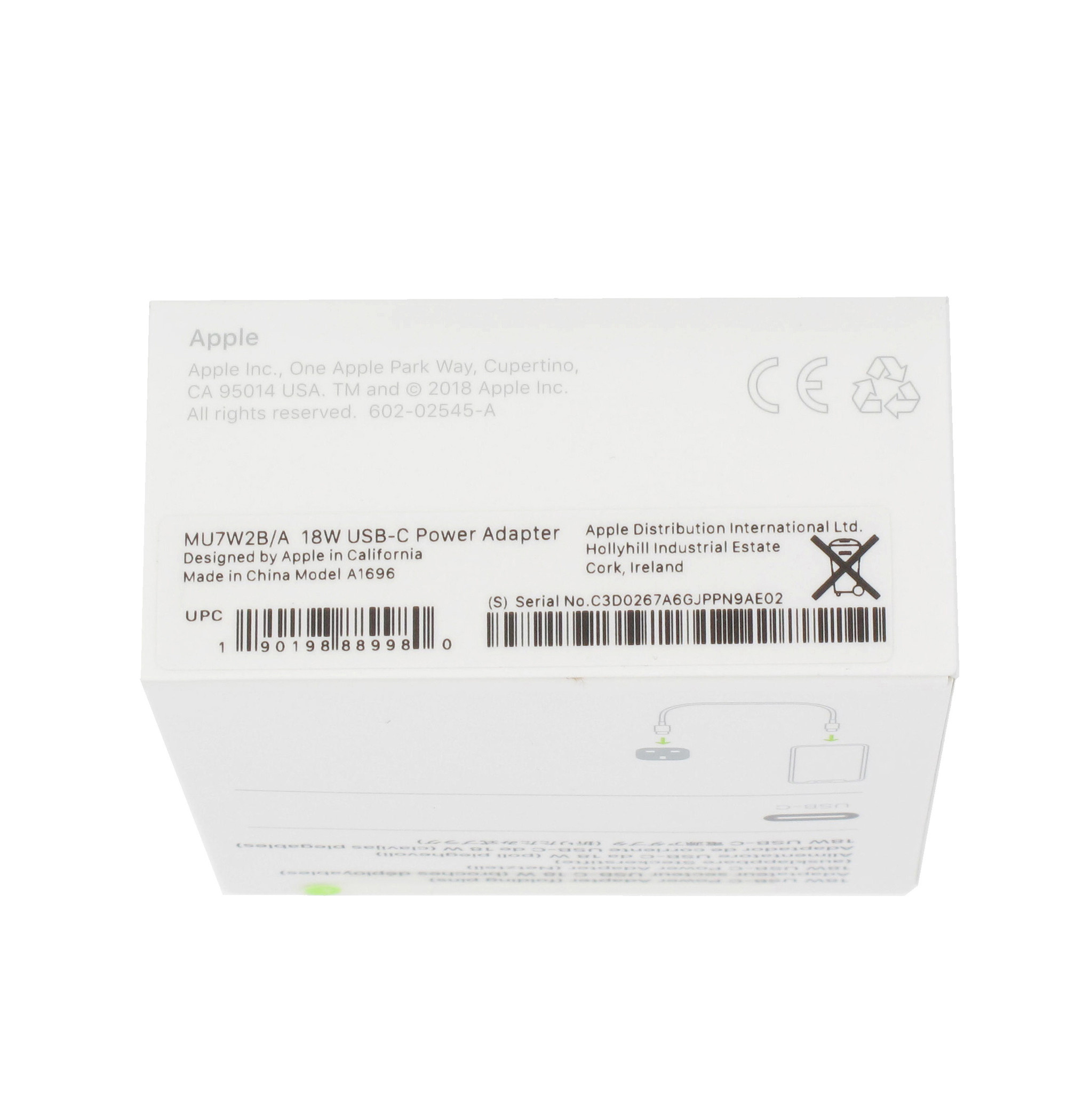 Apple Apple USB-C Oplader A1696 | UK | 18W | Blisterverpakking