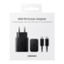 Samsung USB-C Oplader + USB-C naar USB-C Kabel, EP-T4510XBEGEU, 1,8M, 5A, 45W, Zwart, Blisterverpakking, 8806092861473;EP-T4510XBEGEU