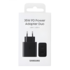 Samsung Duo Charger with 2x USB Ports (USB-C + USB-A), EP-TA220NBEGEU, 35W/15W, Black, Blister Packaging, 8806092265585;EP-TA220NBEGEU