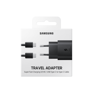 Samsung USB-C Charger, EP-TA800NBEGEU, Black, 25W - Blister Packaging
