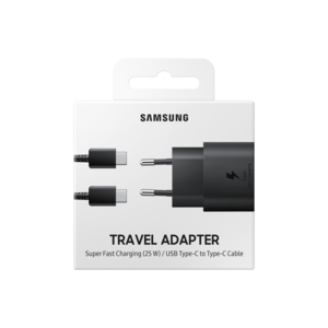 Samsung USB-C Oplader, EP-TA800NBEGEU, Zwart, 25W - Blister Verpakking