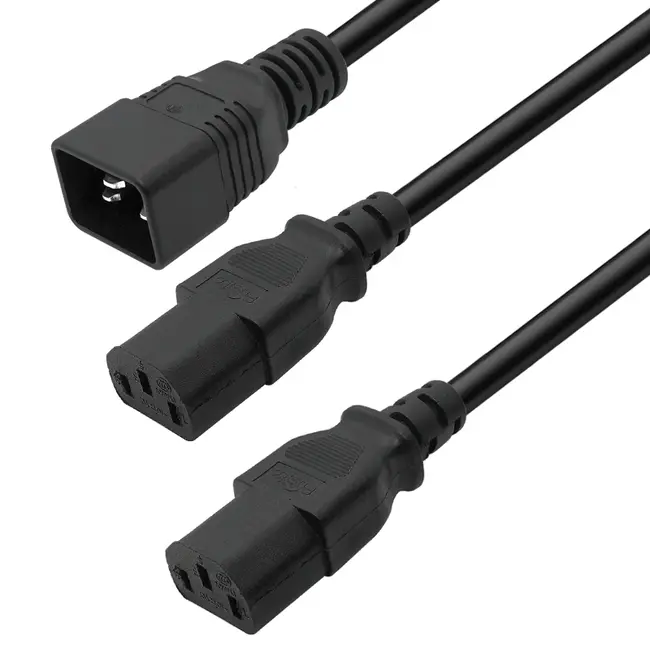 Power cable C20 3x2.5mm² to dual C13 3x1.5mm² Y-Splitter - Lenght 150cm - PDU