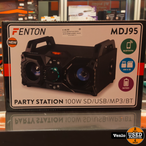 Fenton MDJ95 Party Station 100 W SD/MP3/USB/BT | Nieuw