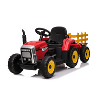 Tractor with trailer 12V Red