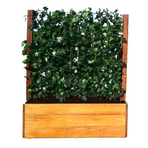 Mobilane kant en klaar haag in hardhouten bak 100 cm. hoog