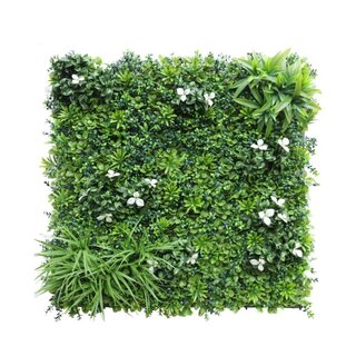 Green-lab Kunsthaag Laurier met witte lelies 100x100 cm