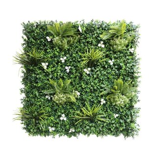 Green-lab Kunsthaag Jungle met witte bloemen 100x100 cm