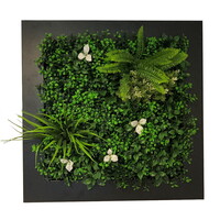 Green-lab Planten schilderij Jungle met witte bloemen 50x50 cm (kunsthaag) | Gratis levering